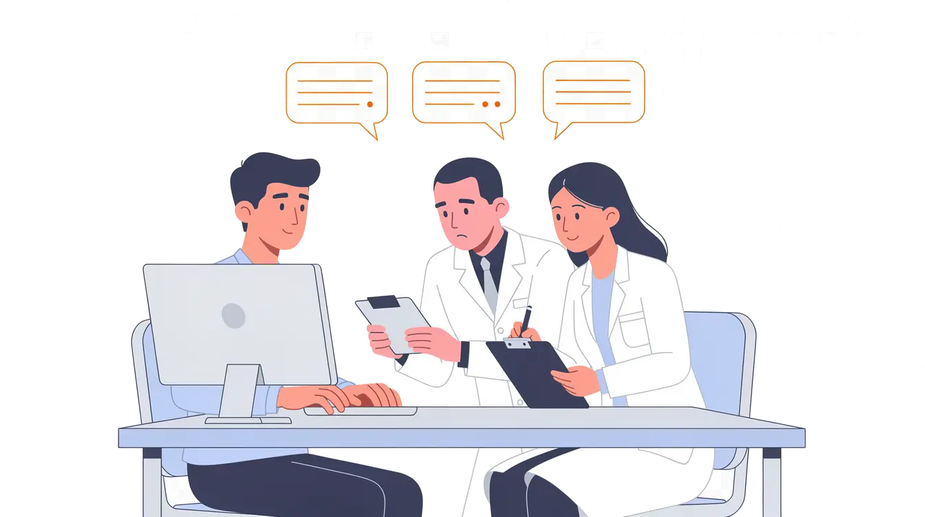 An expert watches along and asks deeper questions