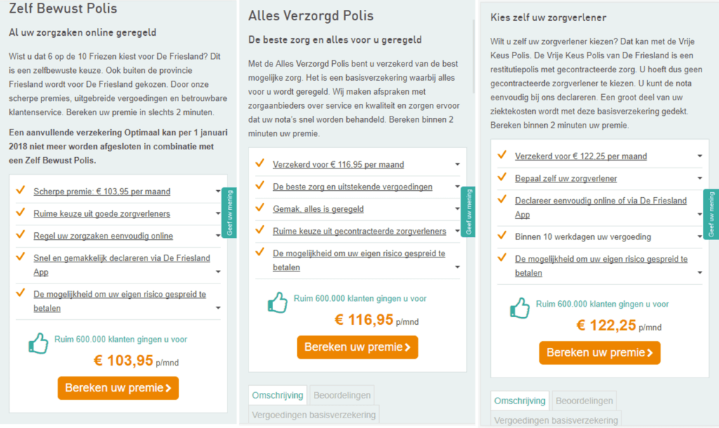 DeFriesland hoge score op Look& Feel en Aanbod: informatie op website kort en duidelijk gepresenteerd