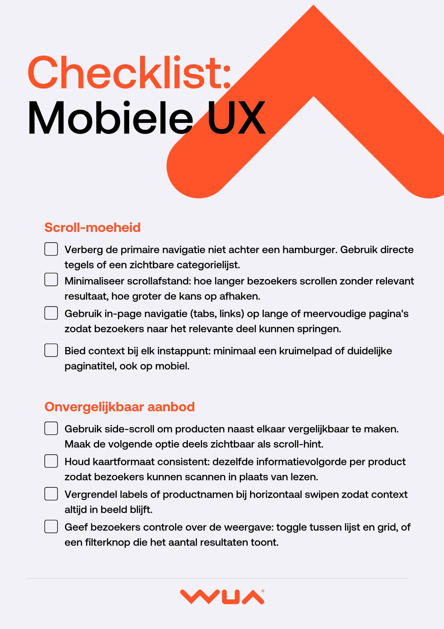 Checklist Mobiele UX: minder frictie, meer conversie — pagina 1 preview